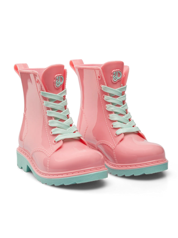 Botas de agua infantiles alegres Rosa flamenco