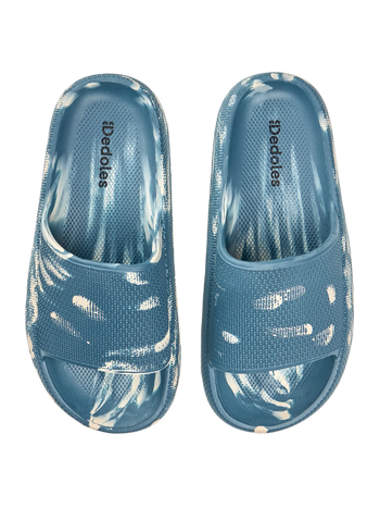Chanclas de plataforma para mujer en mármol verde turquesa oscuro