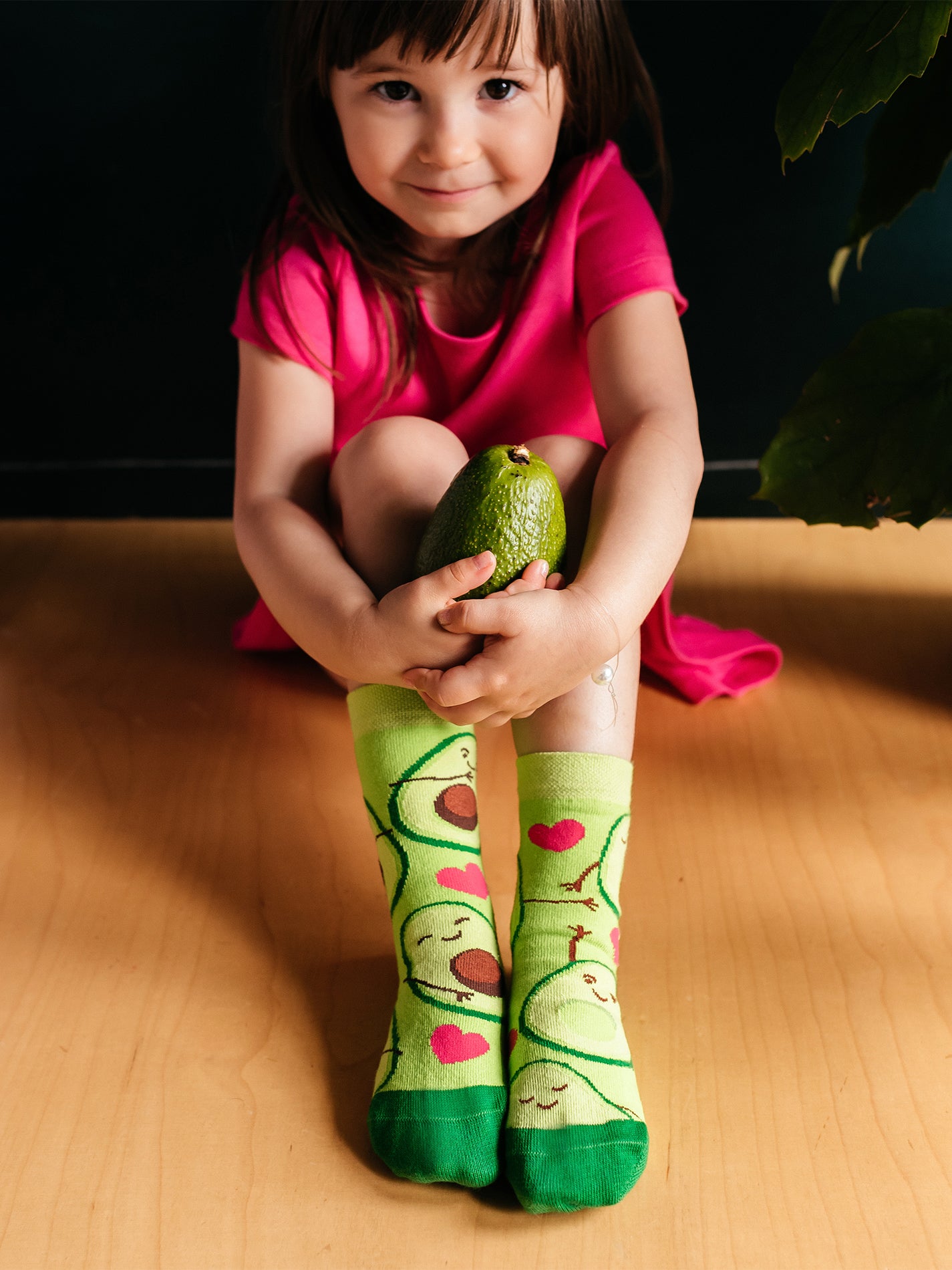 Calcetines infantiles alegres Amor por los aguacates