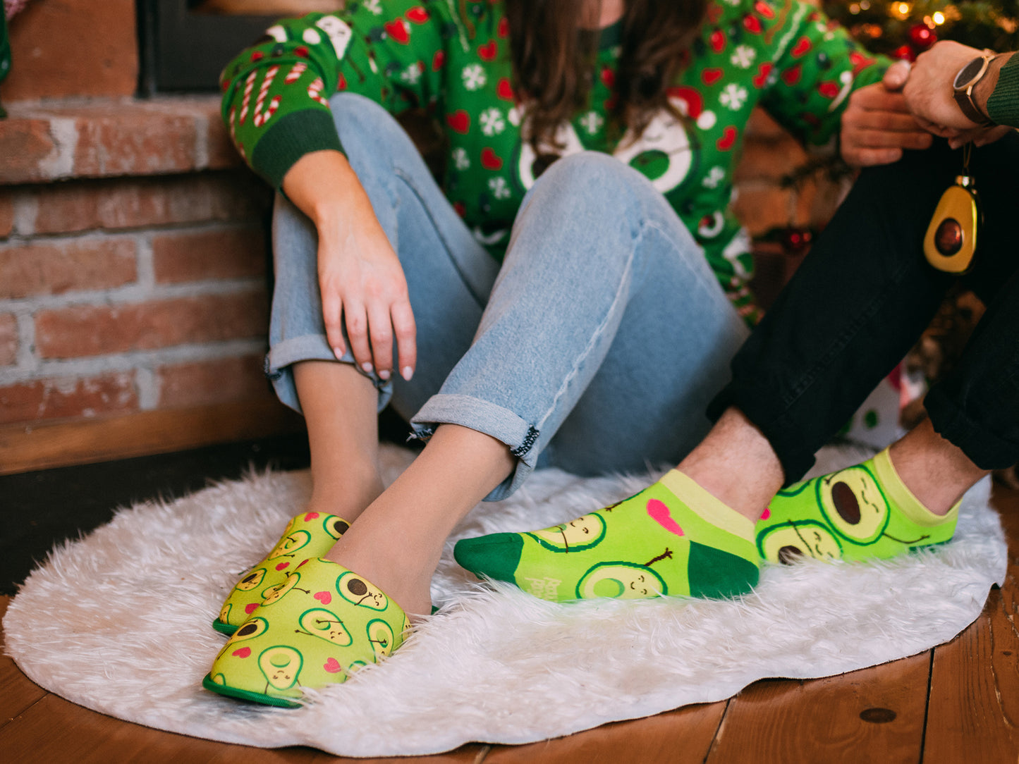 Pantuflas alegres Amor por los aguacates