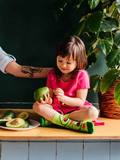 Calcetines infantiles alegres Amor por los aguacates