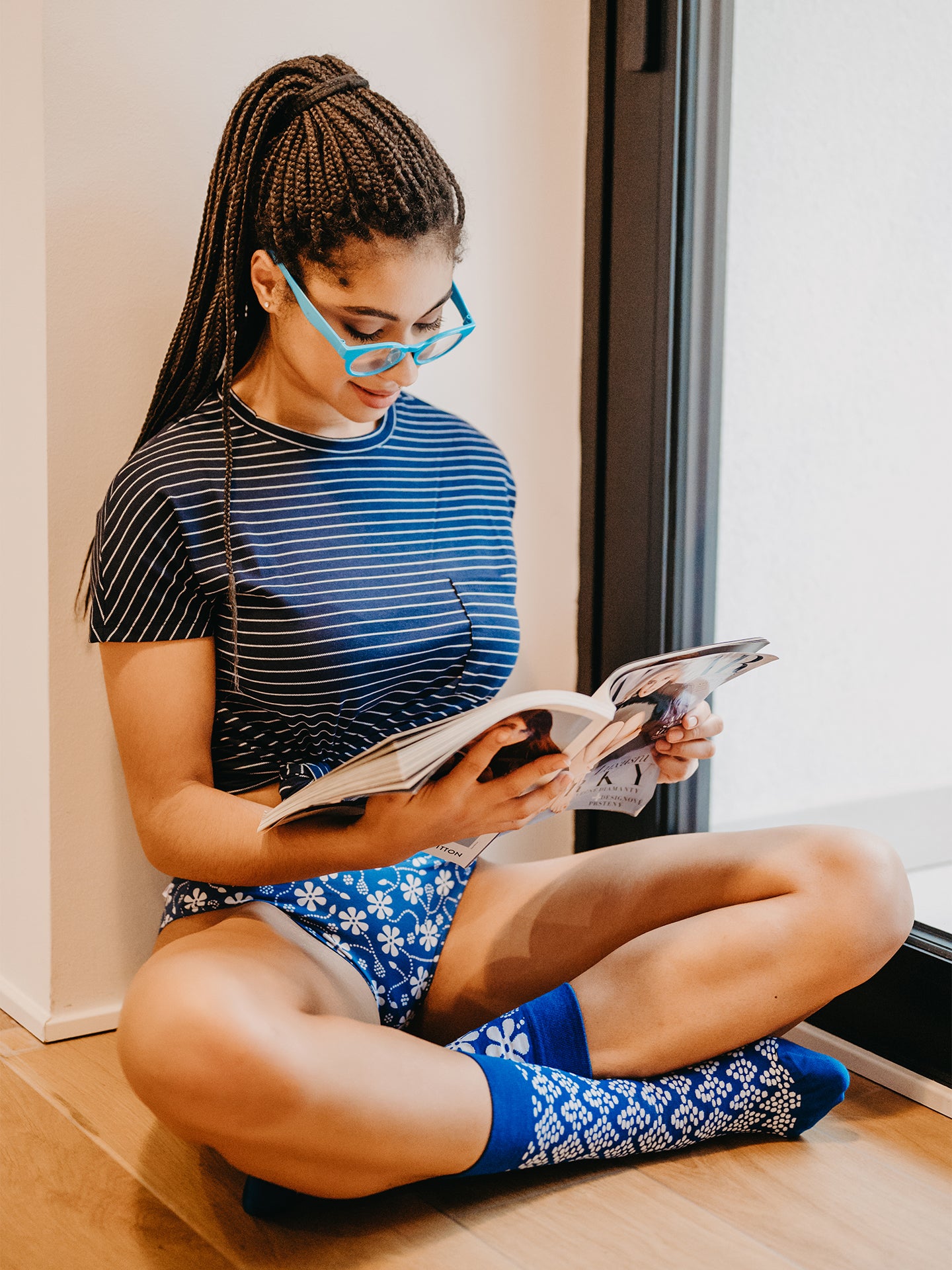 Bragas alegres para mujer Estampado azul