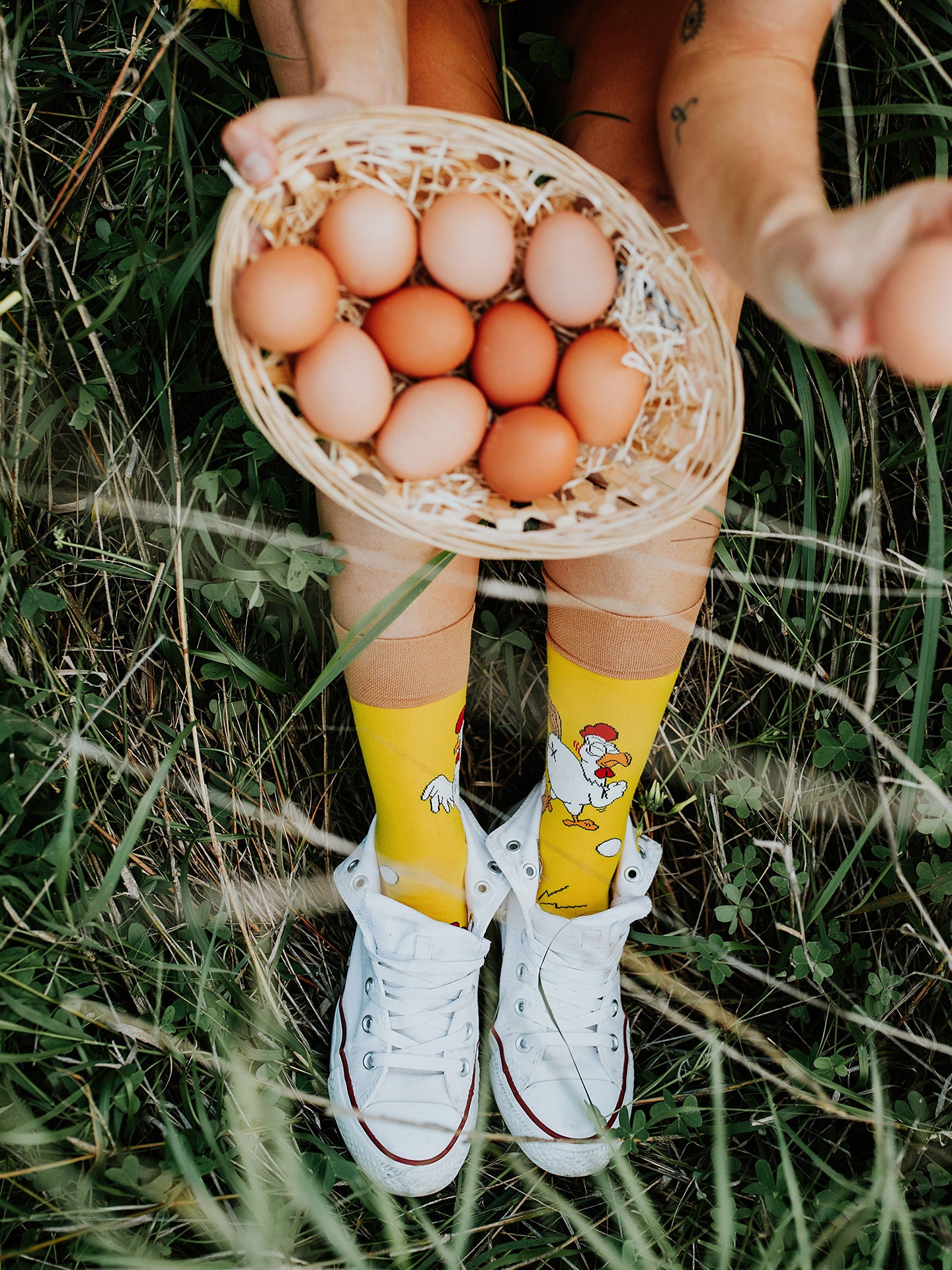 Calcetines alegres Huevo o gallina