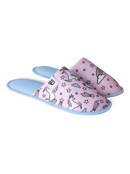 Pantuflas alegres Unicornio arcoíris