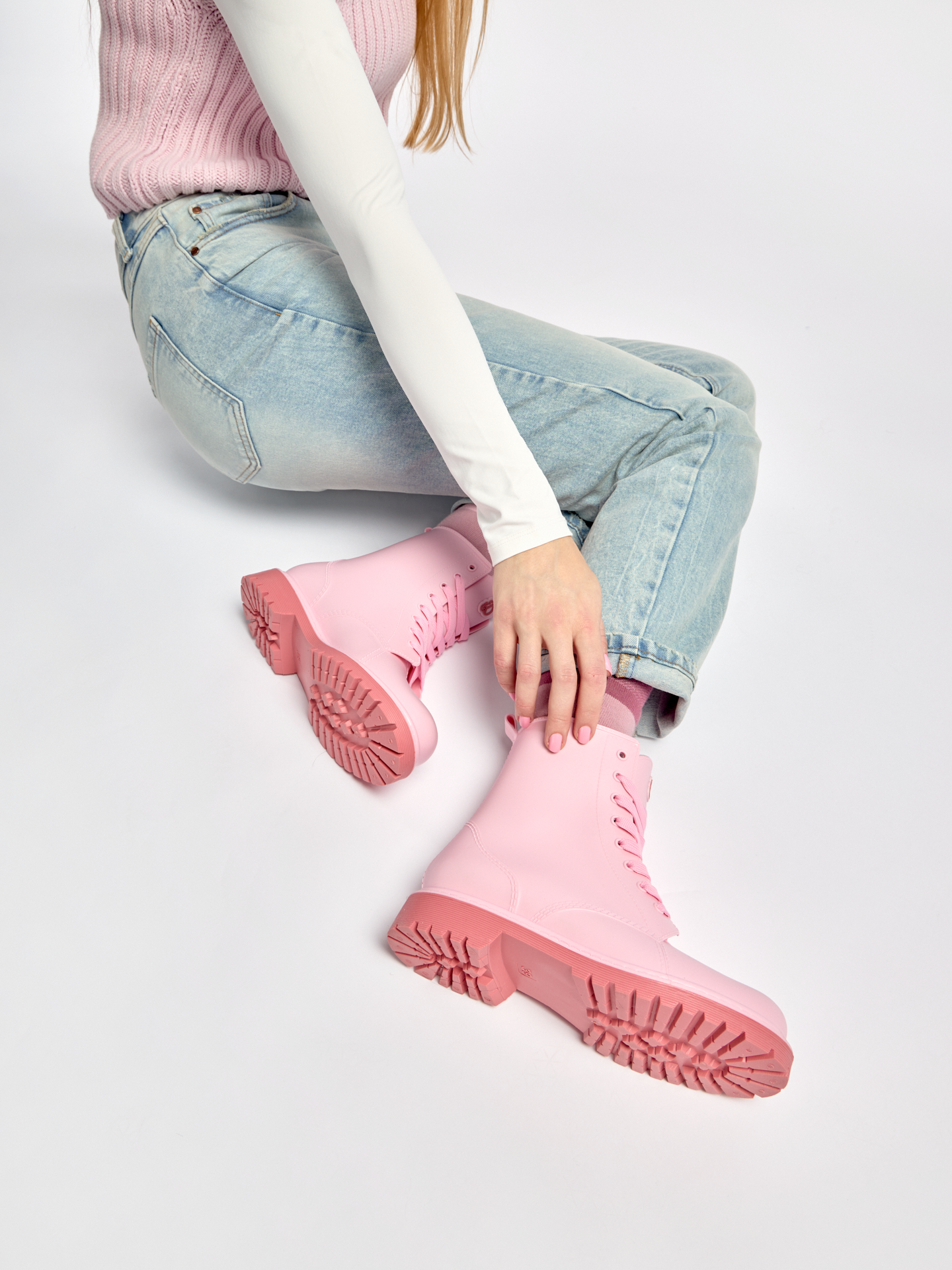 Botas de agua para mujer Rosa pastel