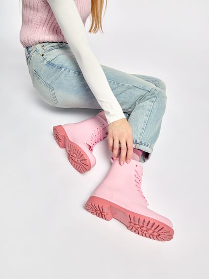 Botas de agua para mujer Rosa pastel