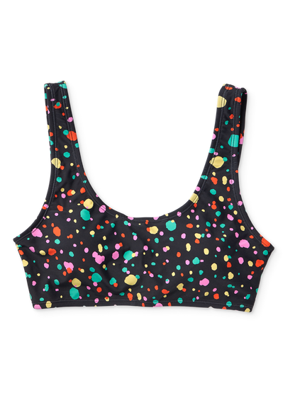 Top alegre de bikini deportivo Gotas de colores