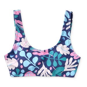 Top alegre de bikini deportivo Hojas de colores