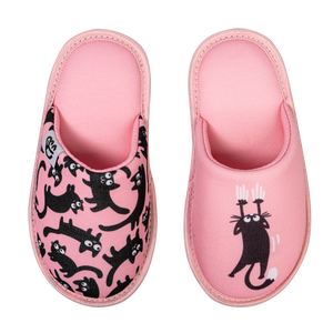 Pantuflas infantiles alegres Gatos rosas