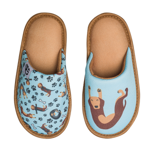 Pantuflas infantiles alegres Perro salchicha