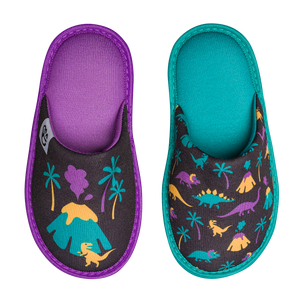 Pantuflas infantiles alegres Dinosaurios y volcanes