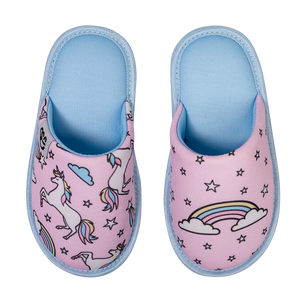 Pantuflas infantiles alegres Unicornio arcoíris