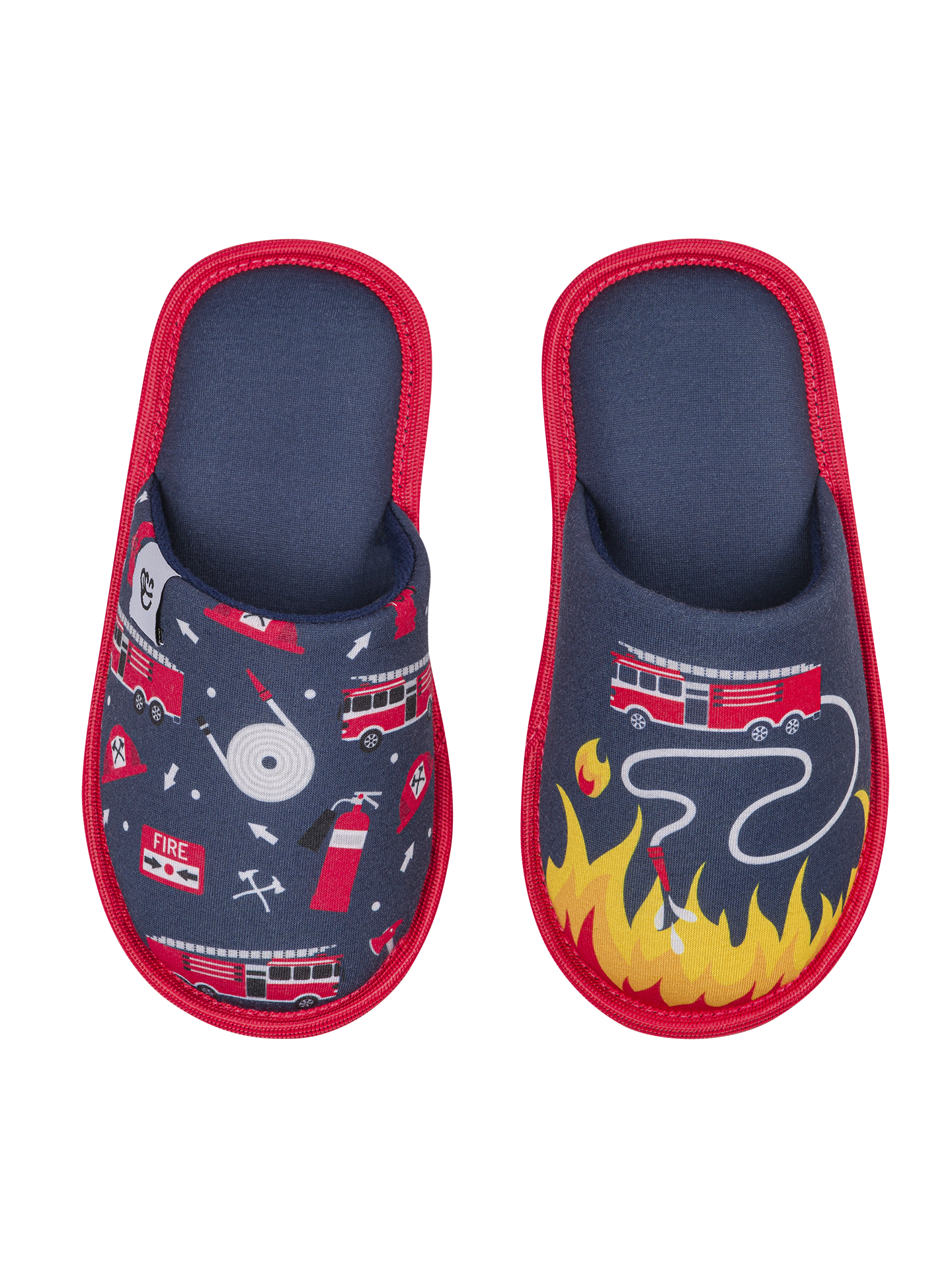 Pantuflas infantiles alegres Bombero