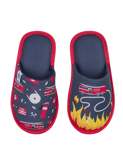 Pantuflas infantiles alegres Bombero