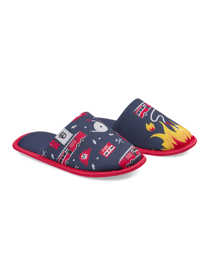 Pantuflas infantiles alegres Bombero