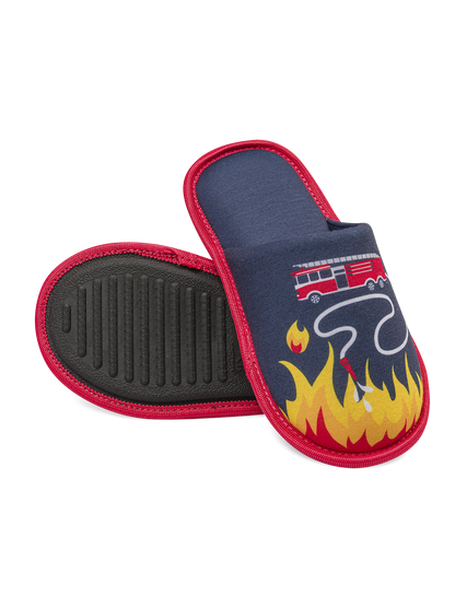 Pantuflas infantiles alegres Bombero