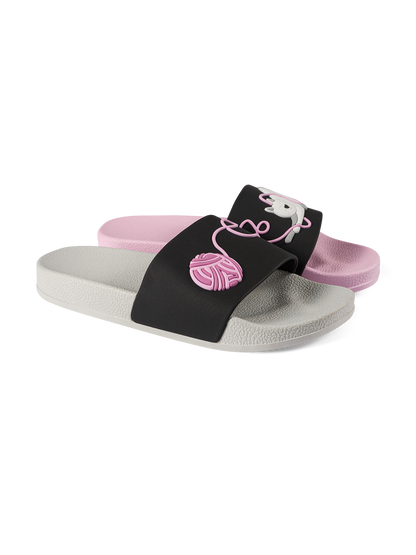 Chanclas infantiles alegres Gato y pelota