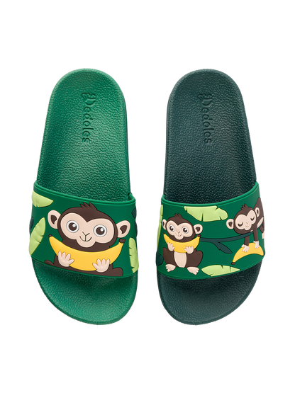 Chanclas infantiles alegres Mono en la jungla