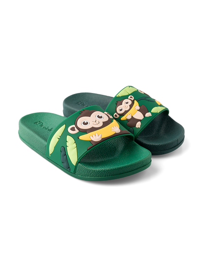 Chanclas infantiles alegres Mono en la jungla