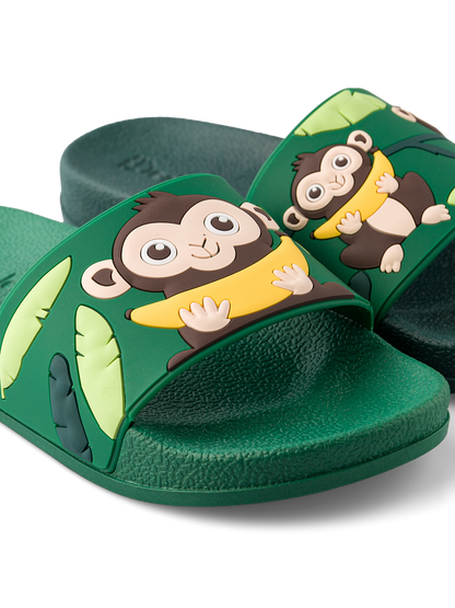 Chanclas infantiles alegres Mono en la jungla