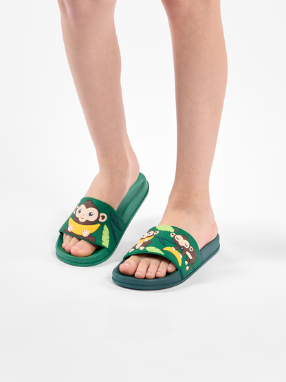 Chanclas infantiles alegres Mono en la jungla