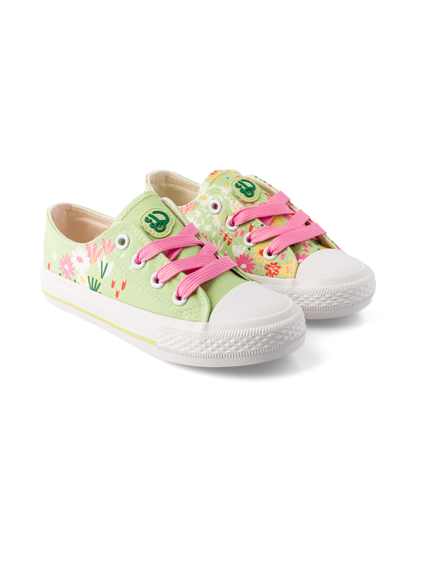 Zapatillas de lona infantiles alegres Jardín de flores