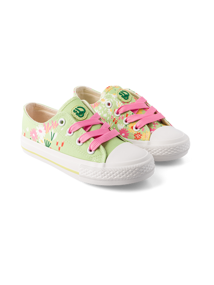 Zapatillas de lona infantiles alegres Jardín de flores