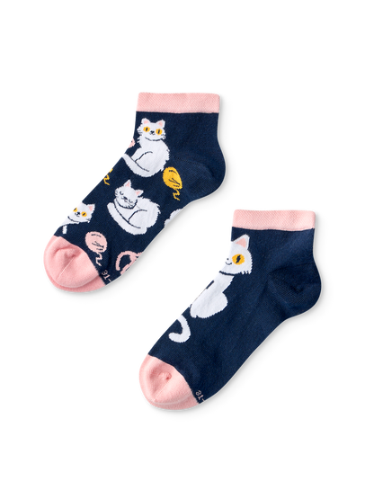 Calcetines tobilleros alegres para niños Gatito juguetón