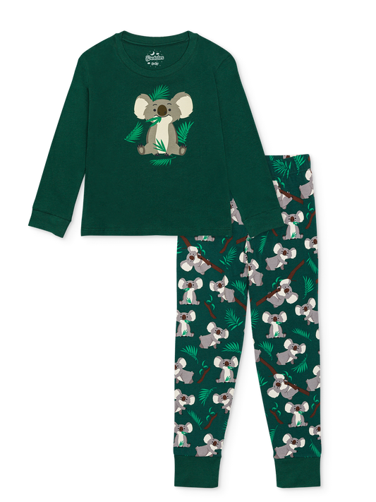 Pijama infantil alegre Koala y hojas