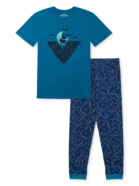 Pijama alegre para hombre Pescador de noche