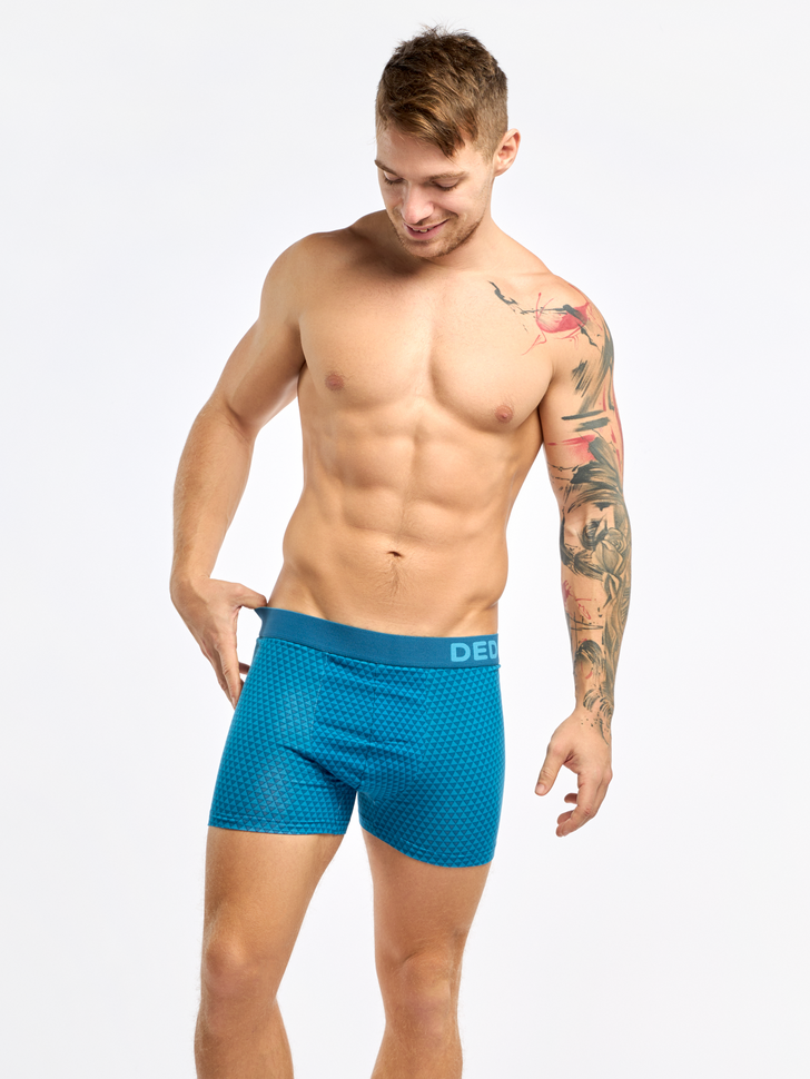 Bóxeres para hombre estampados en azul esmeralda