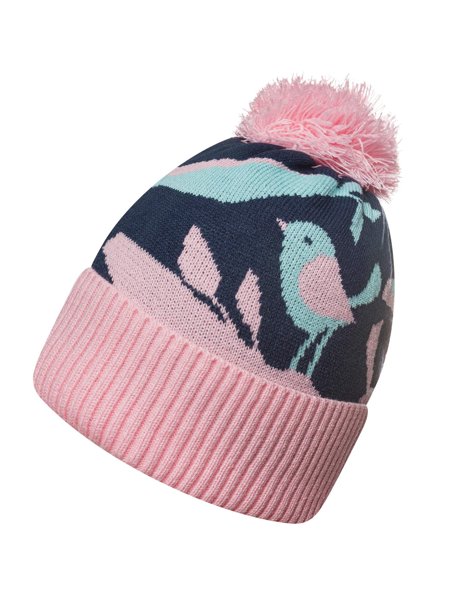 Gorro alegre de punto Pájaros de invierno