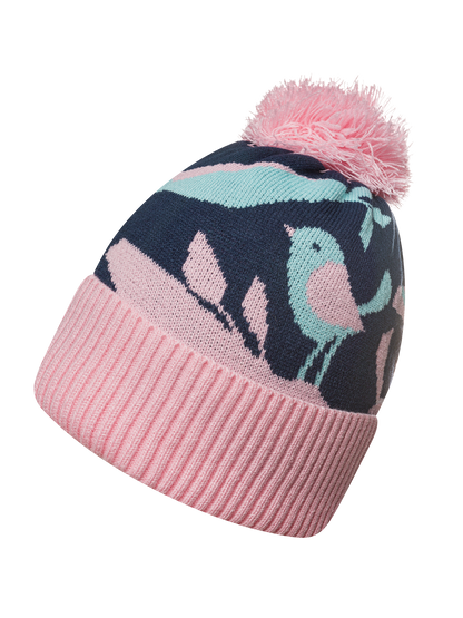 Gorro alegre de punto Pájaros de invierno