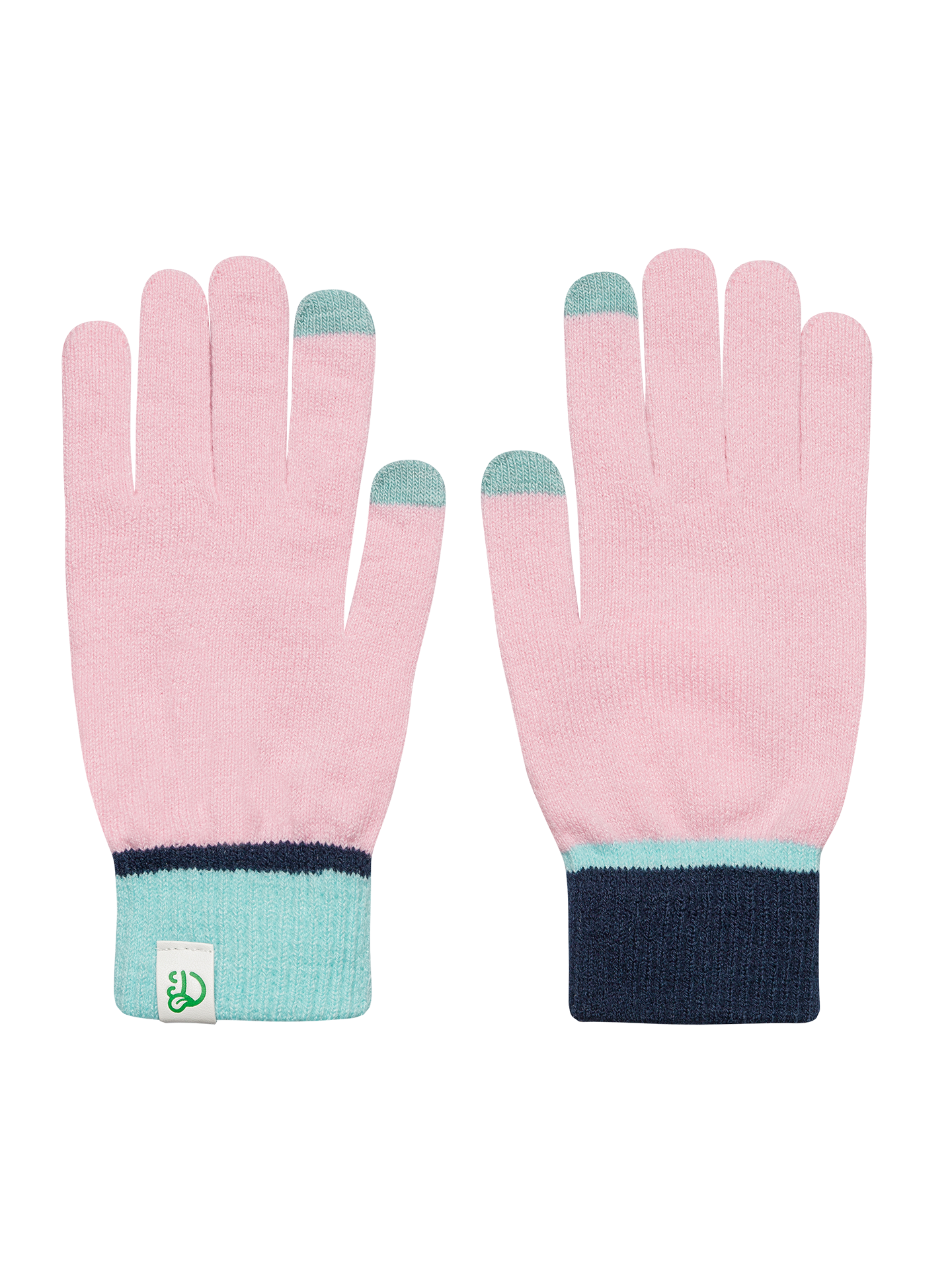 Guantes de punto Rosa claro y azul