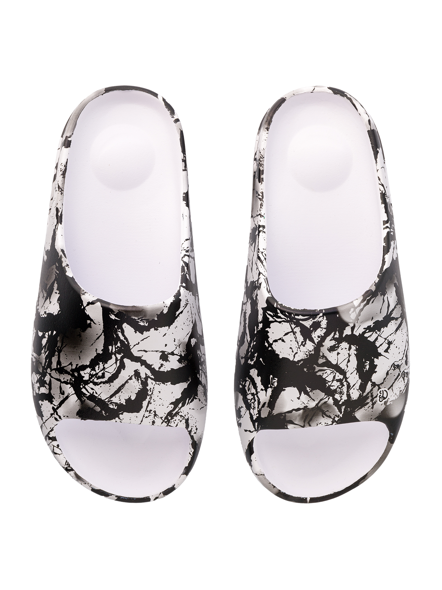 Sandalias alegres chunky Manchas en blanco y negro