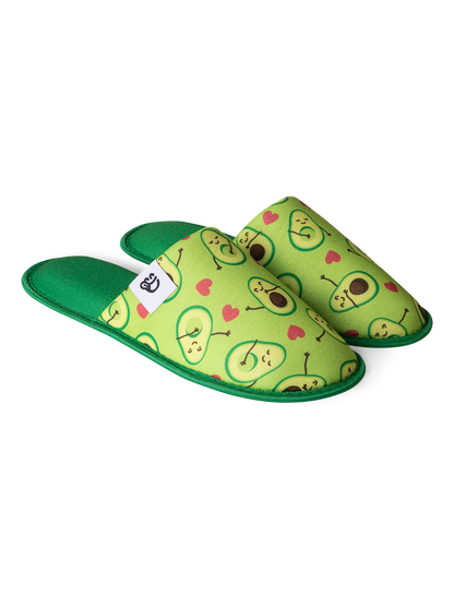 Pantuflas alegres Amor por los aguacates