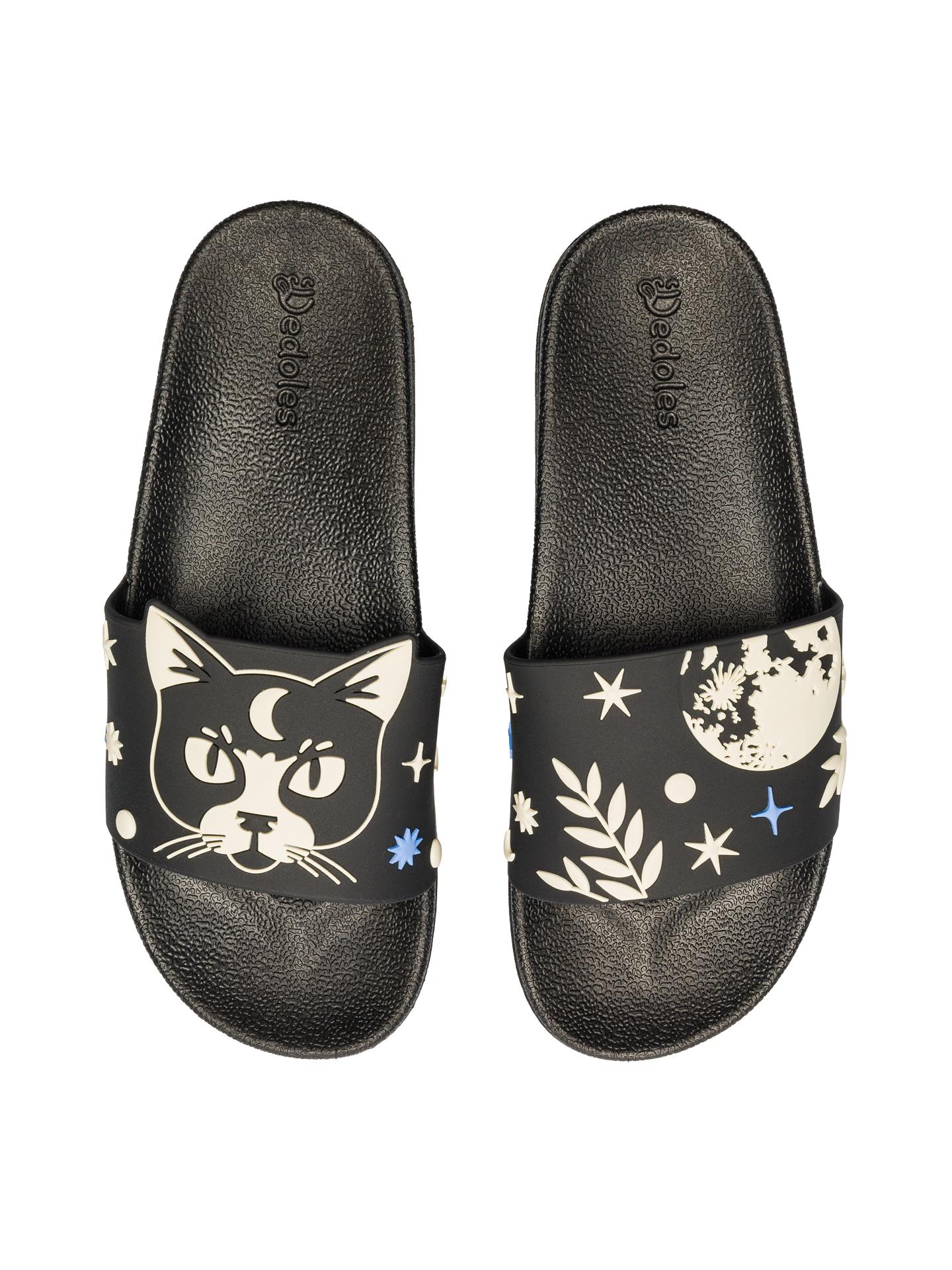 Chanclas alegres Gato y luna