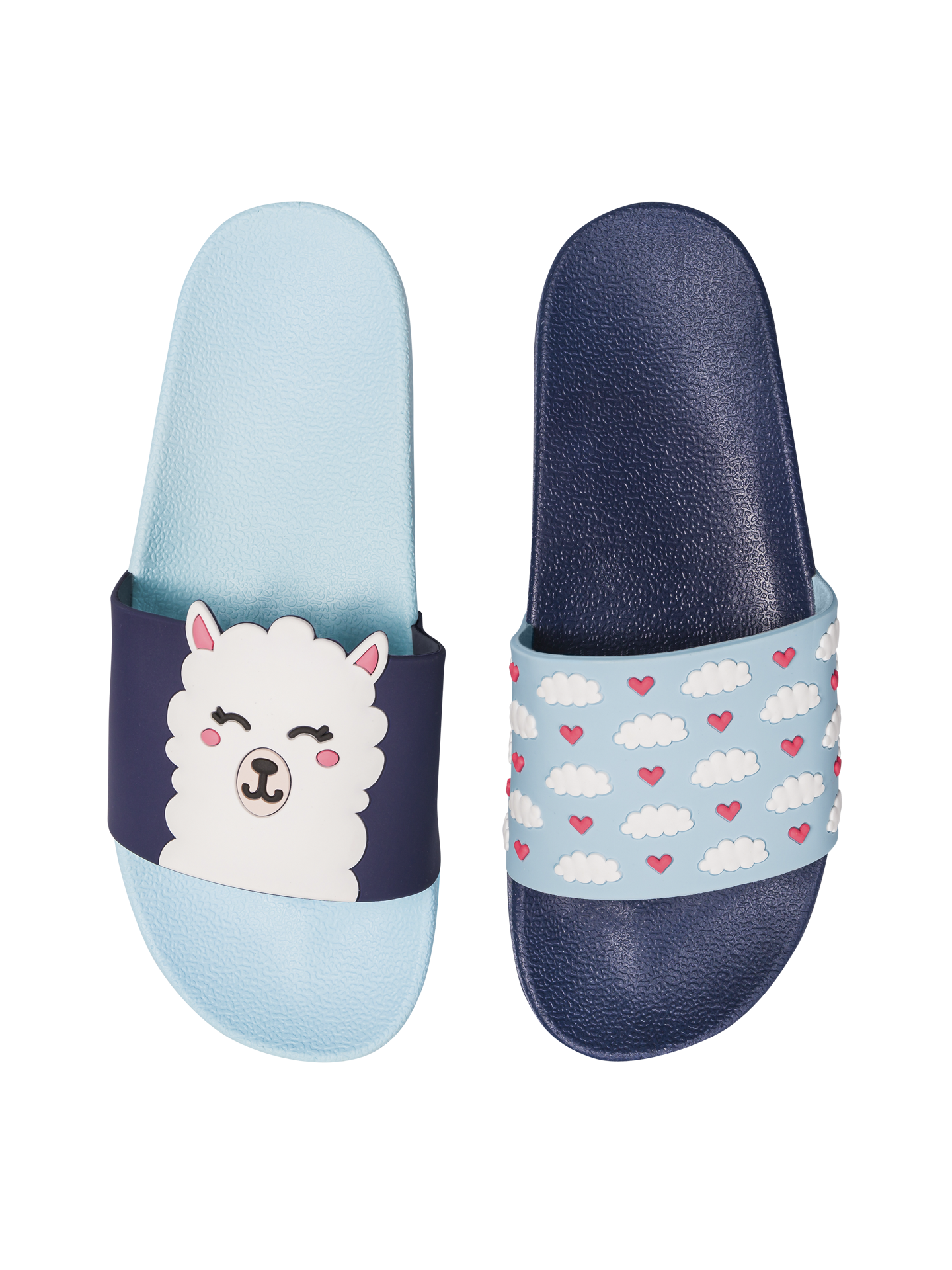 Chanclas alegres Llama y nubes