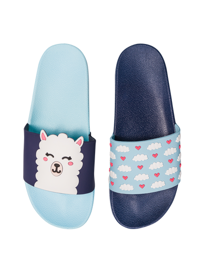 Chanclas alegres Llama y nubes