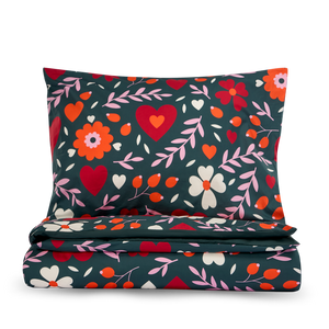 Juego de cama alegre Amor floral