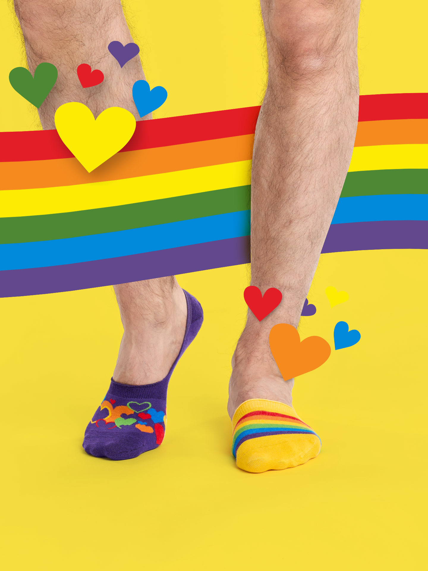 Calcetines invisibles alegres Amor multicolor