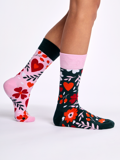 Calcetines alegres Amor floral