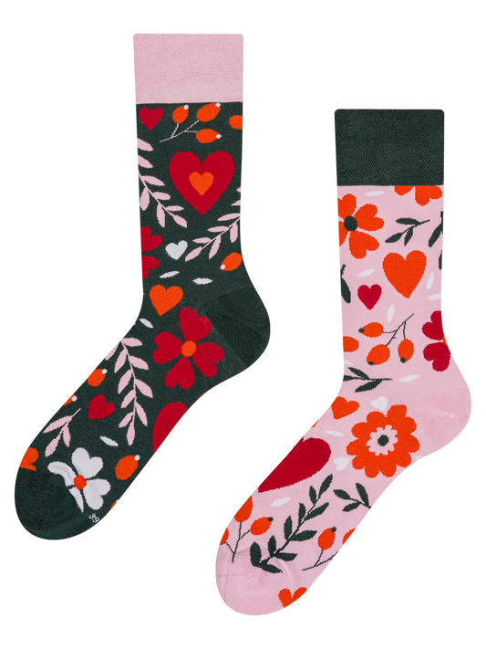 Calcetines alegres Amor floral