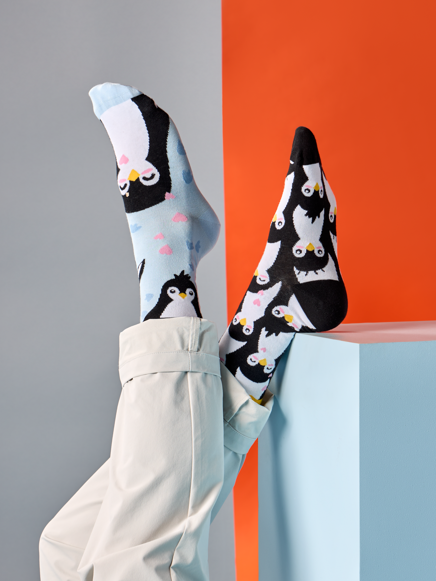 Calcetines alegres Pingüino en invierno