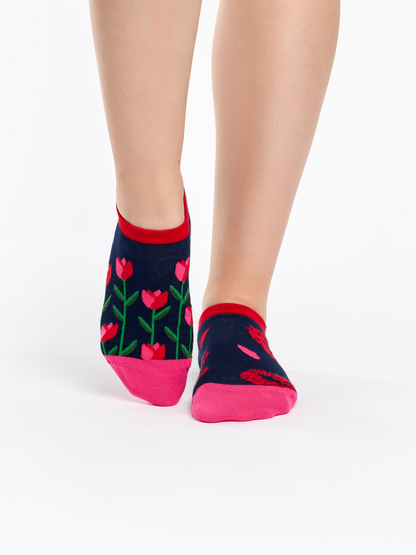 Calcetines sneakers alegres Labios de tulipán