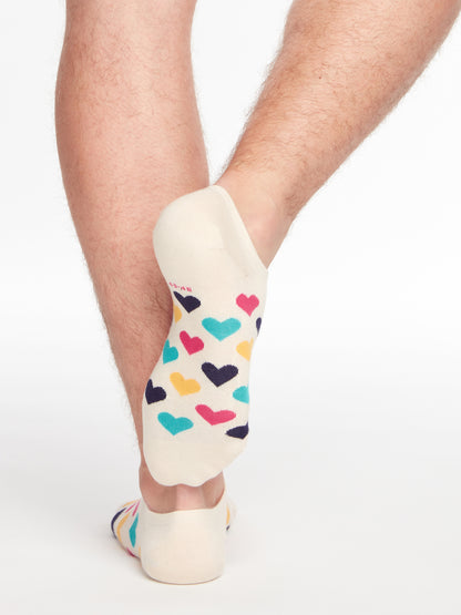 Calcetines sneakers alegres Corazones de colores