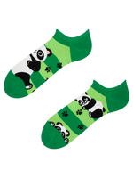 Calcetines sneakers alegres Panda y rayas