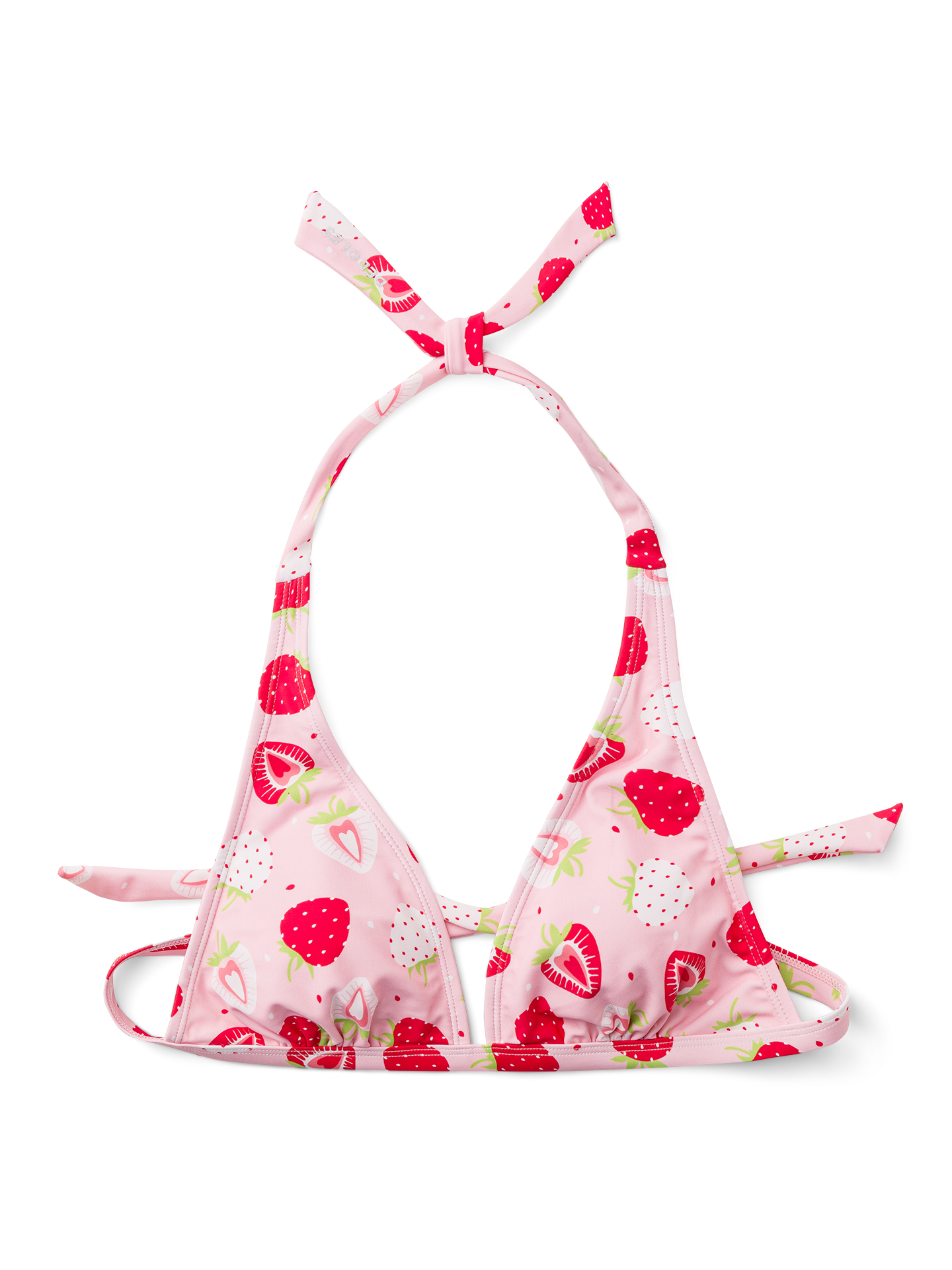 Top triangular alegre de bikini Fresas dulces