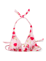 Top triangular alegre de bikini Fresas dulces