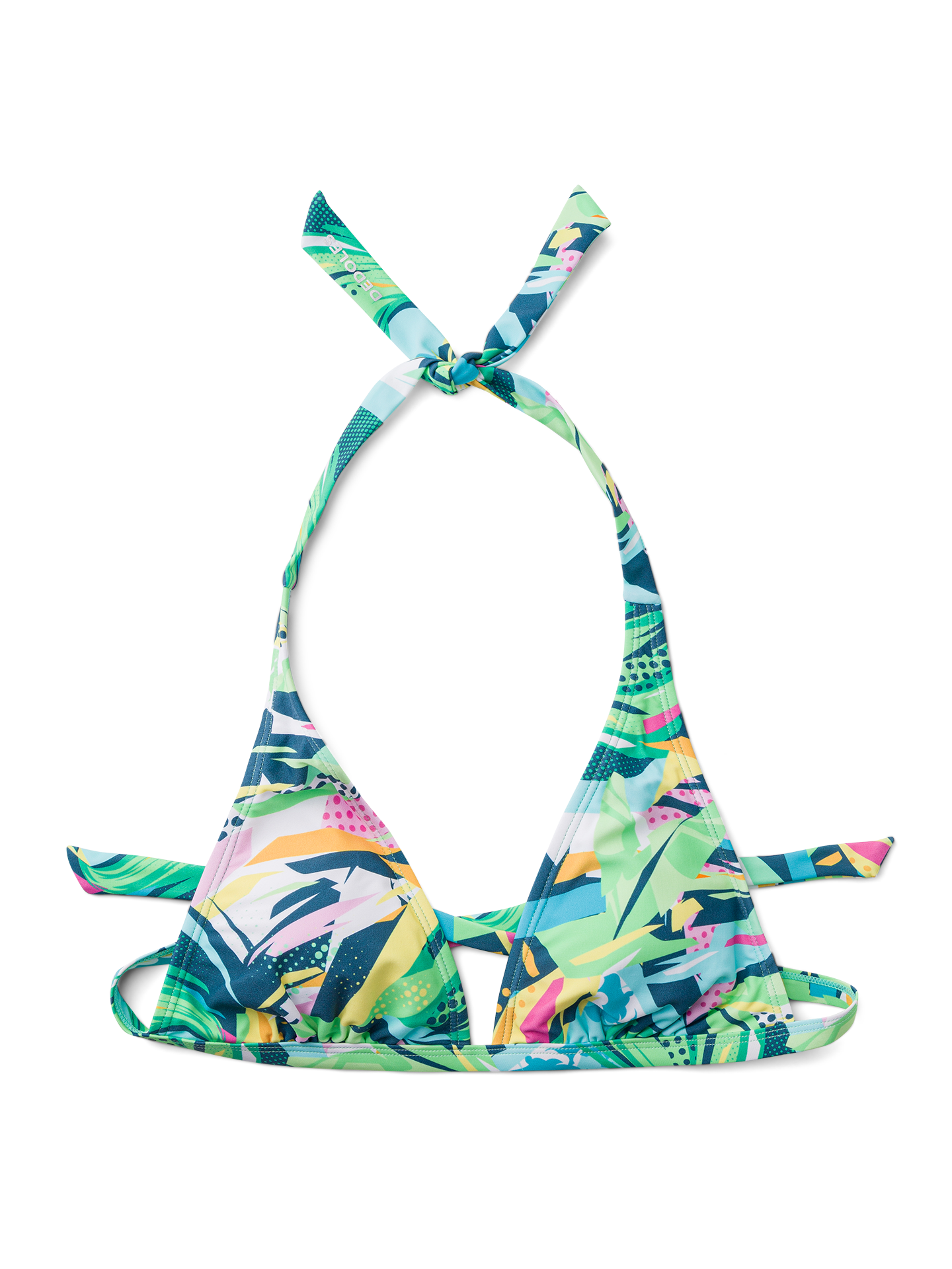 Top triangular alegre de bikini Pop Art